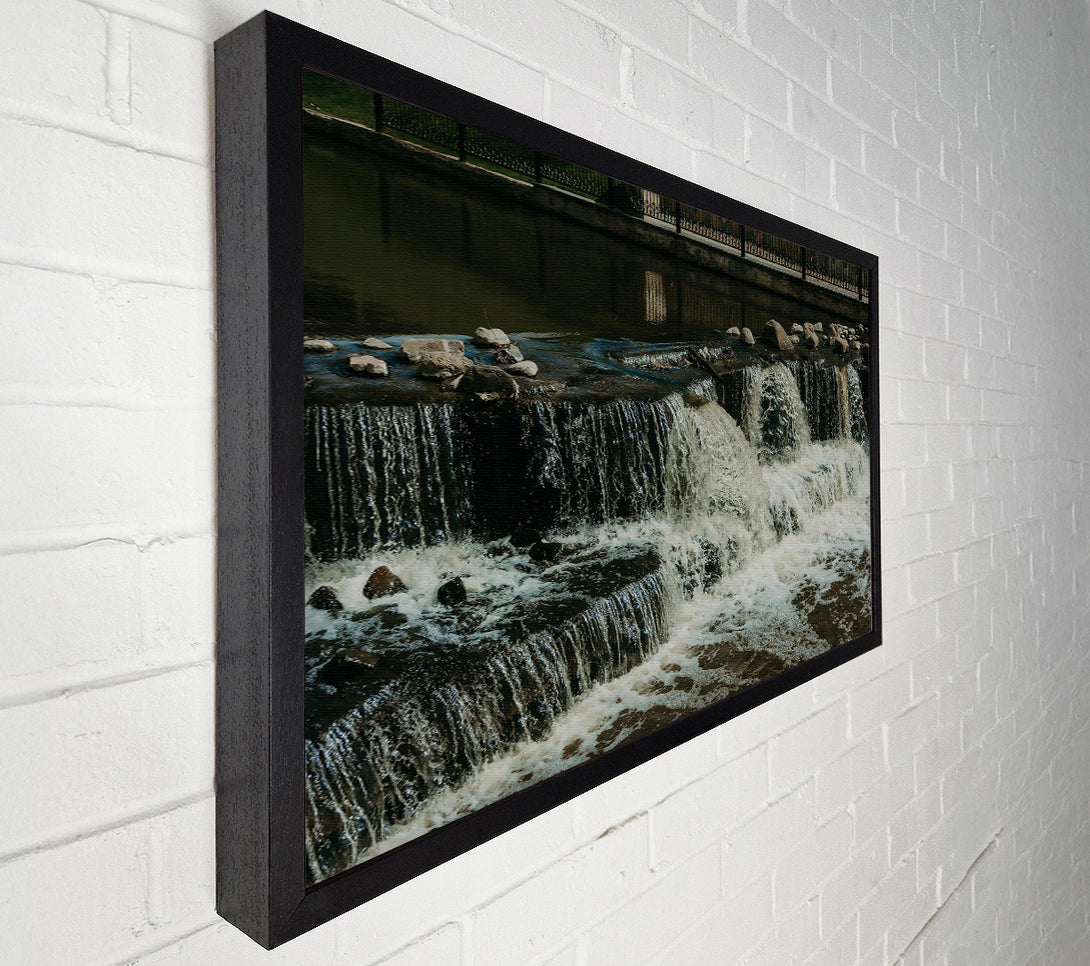  A Canvas Print of Green Cascading Waterfalls Canvas Print