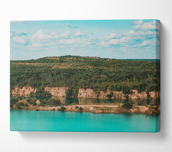  A Canvas Print of Azure Forest Lake Canvas Print