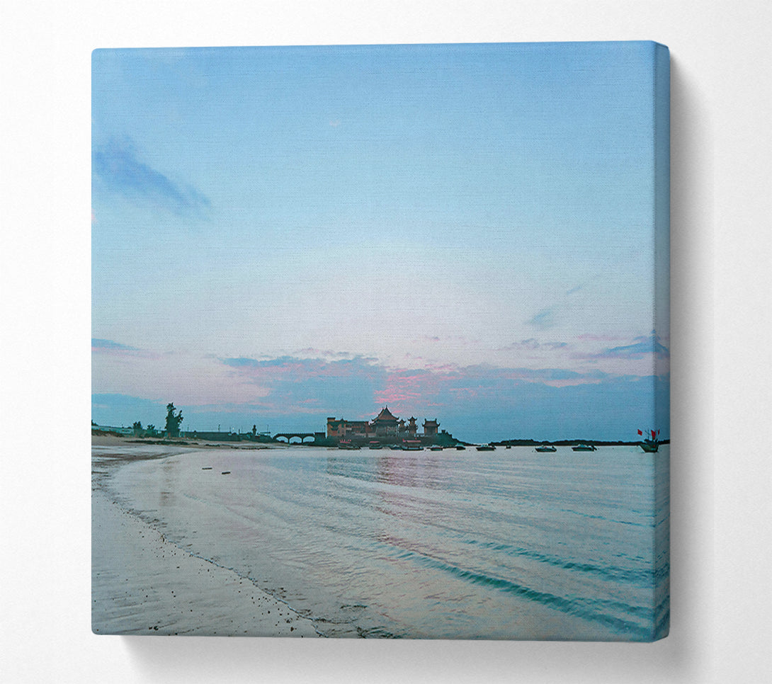  A Canvas Print of Blue Coast Temple Dawn Canvas Print