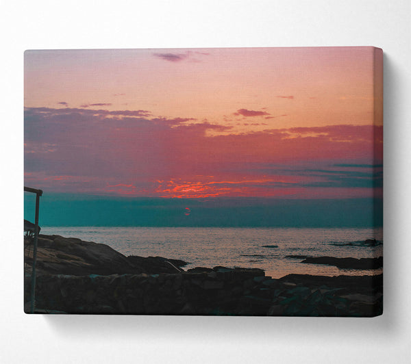  A Canvas Print of Crimson Sea Horizon Canvas Print
