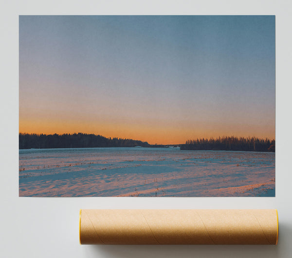 Orange Winter Field Giclee Print