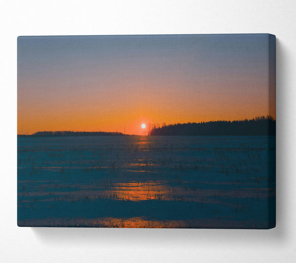  A Canvas Print of Orange Winter Sunset Canvas Print