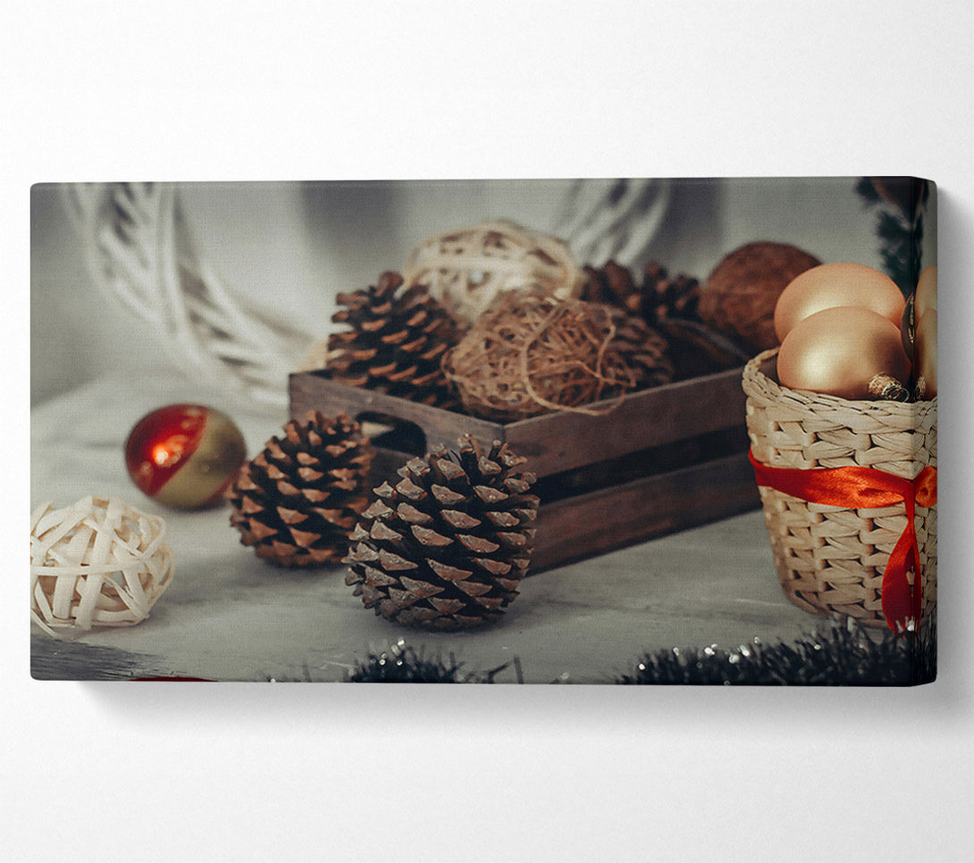  A Canvas Print of Golden Pine Cones Canvas Art