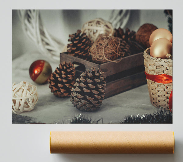 Golden Pine Cones Giclee Print