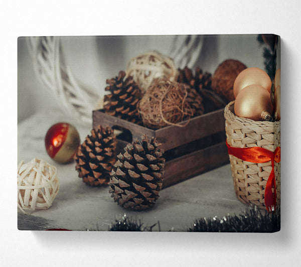  A Canvas Print of Golden Pine Cones Canvas Art
