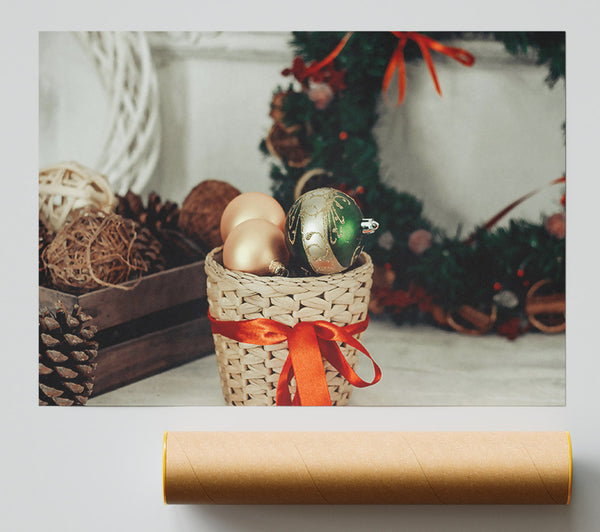 Gold Christmas Basket