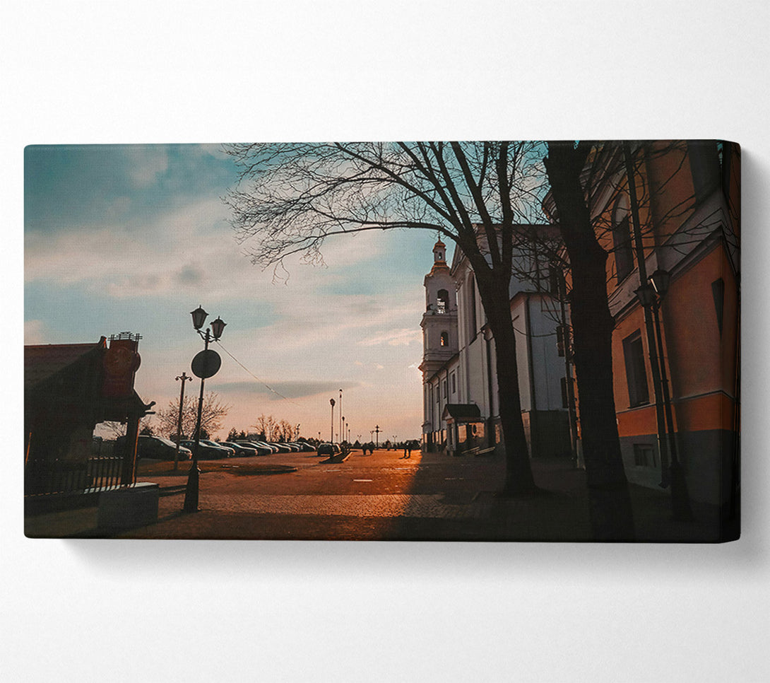  A Canvas Print of Golden Hour Church Canvas Art