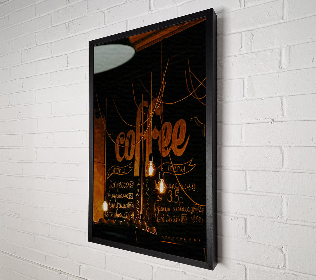  A Canvas Print of Warm Coffee Menu Canvas Wall Art