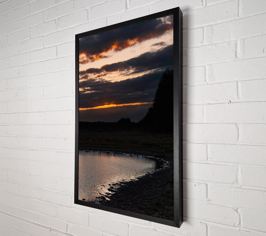  A Canvas Print of Orange Sunset Pond Canvas Art
