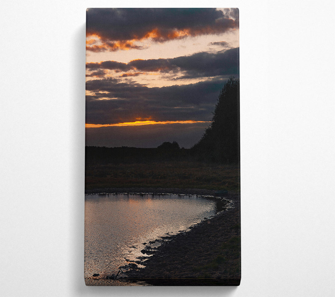  A Canvas Print of Orange Sunset Pond Canvas Art