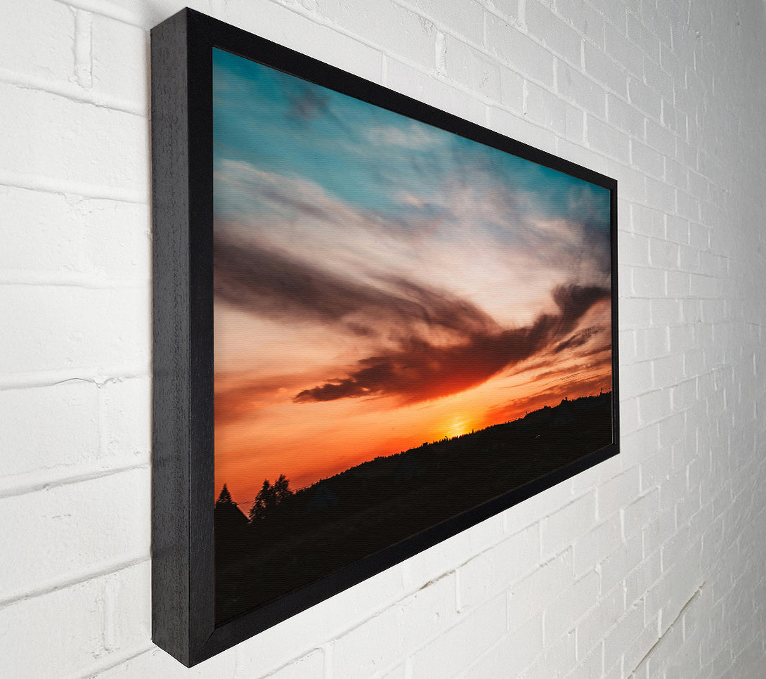 A Canvas Print of Orange Sunset Sky Canvas Wall Art