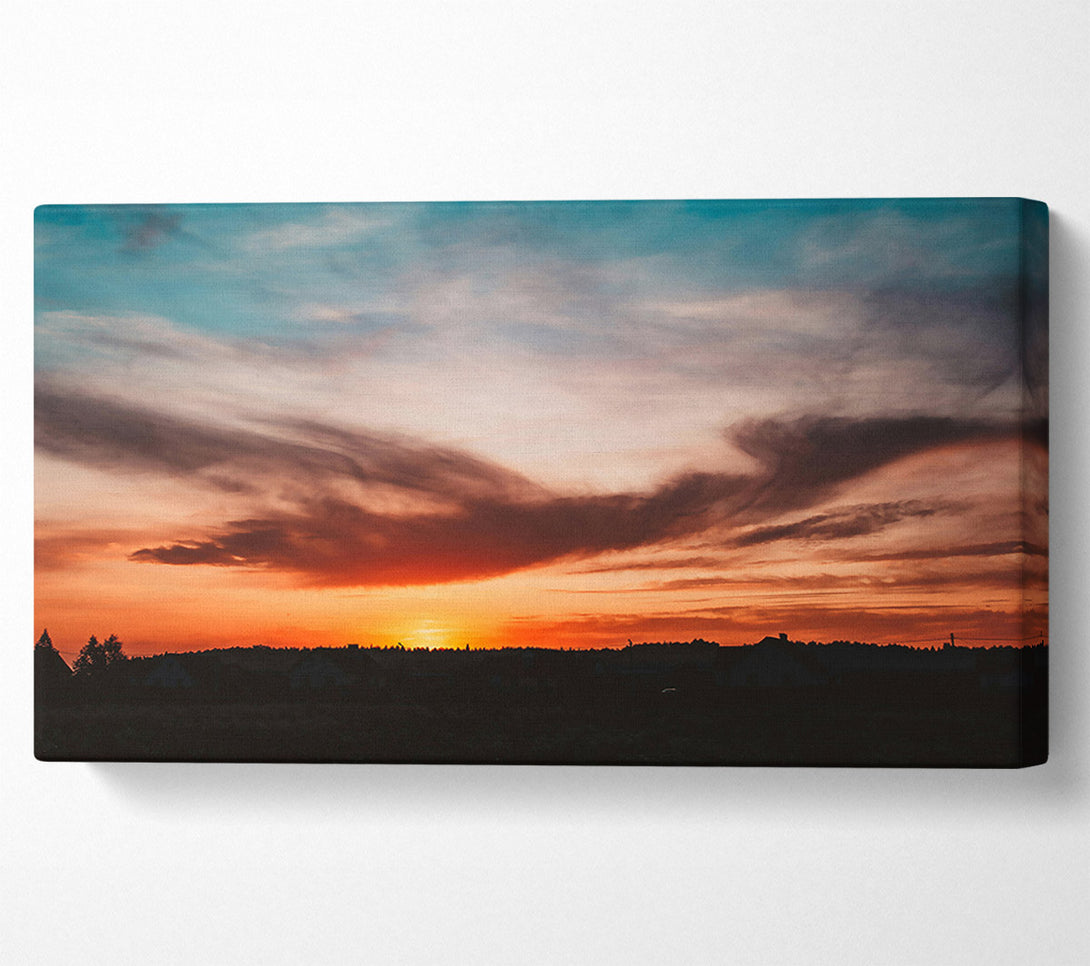 A Canvas Print of Orange Sunset Sky Canvas Wall Art