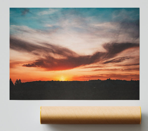 Orange Sunset Sky Print