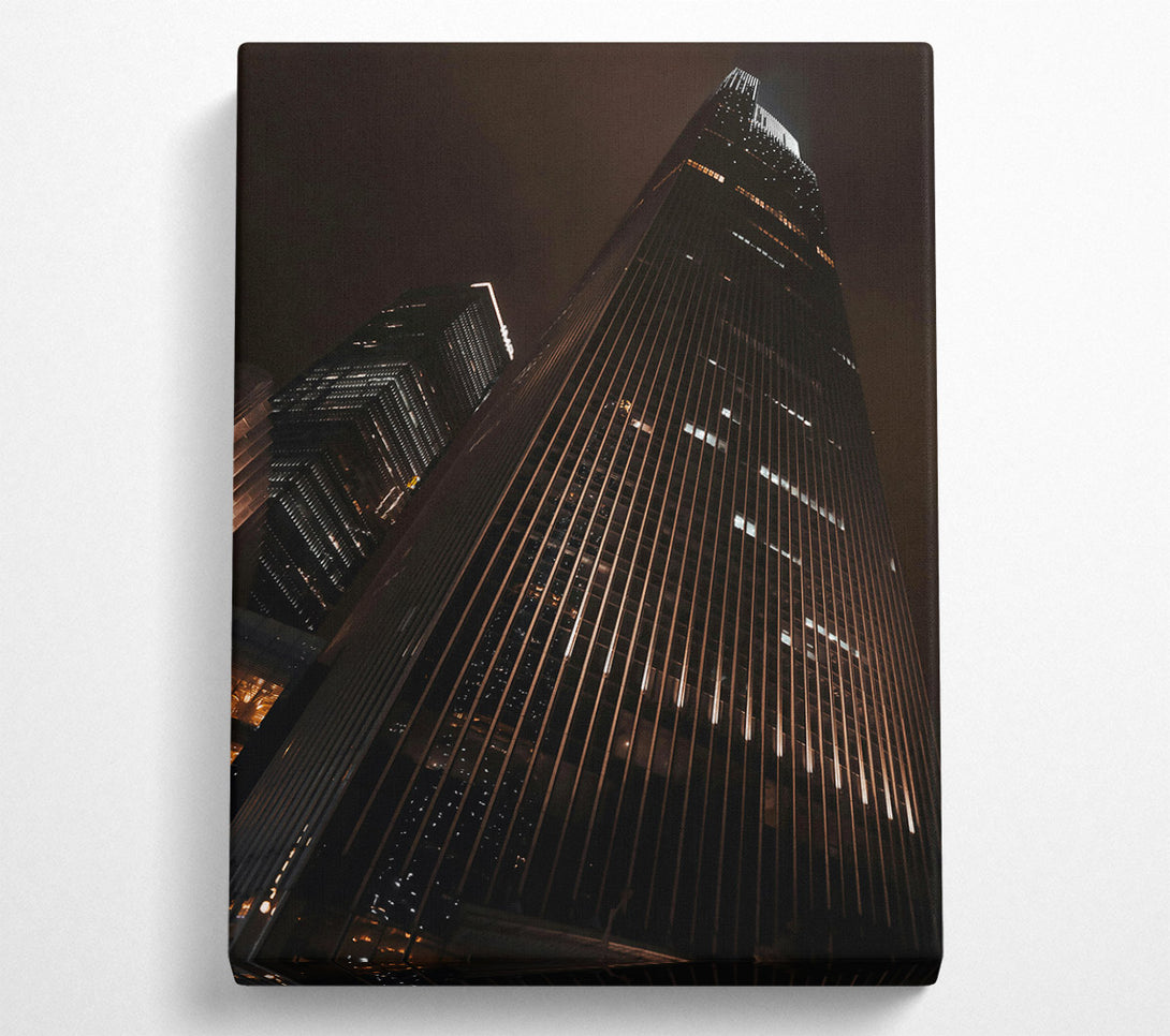  A Canvas Print of Golden City Lights Canvas Print