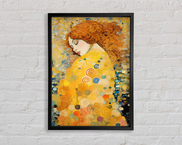 Redhead Woman In The Style Of Gustav Klimt Framed Print