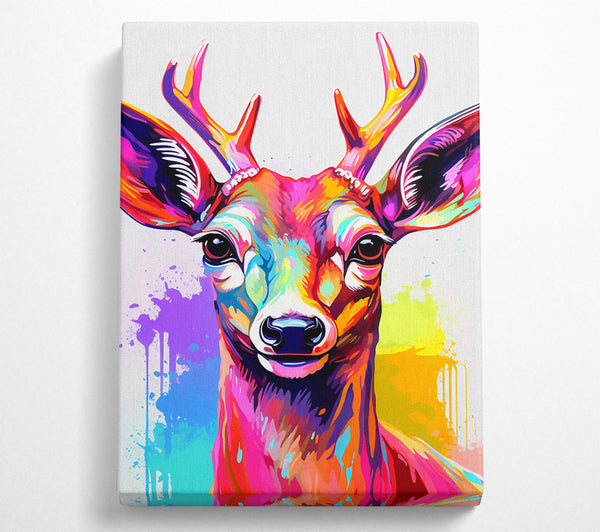  A Canvas Print of Reindeer Popart Canvas Wall Art