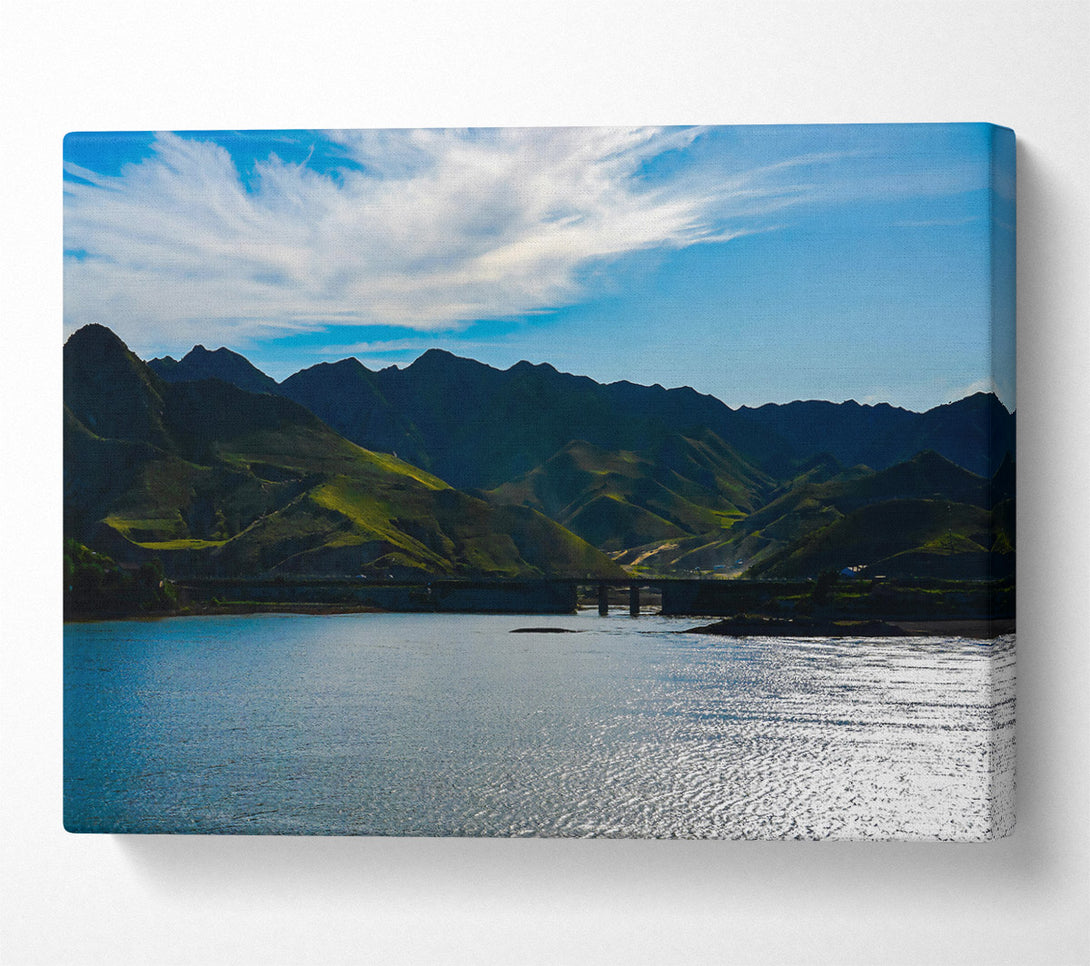  A Canvas Print of Azure Mountain Reflection Canvas Print