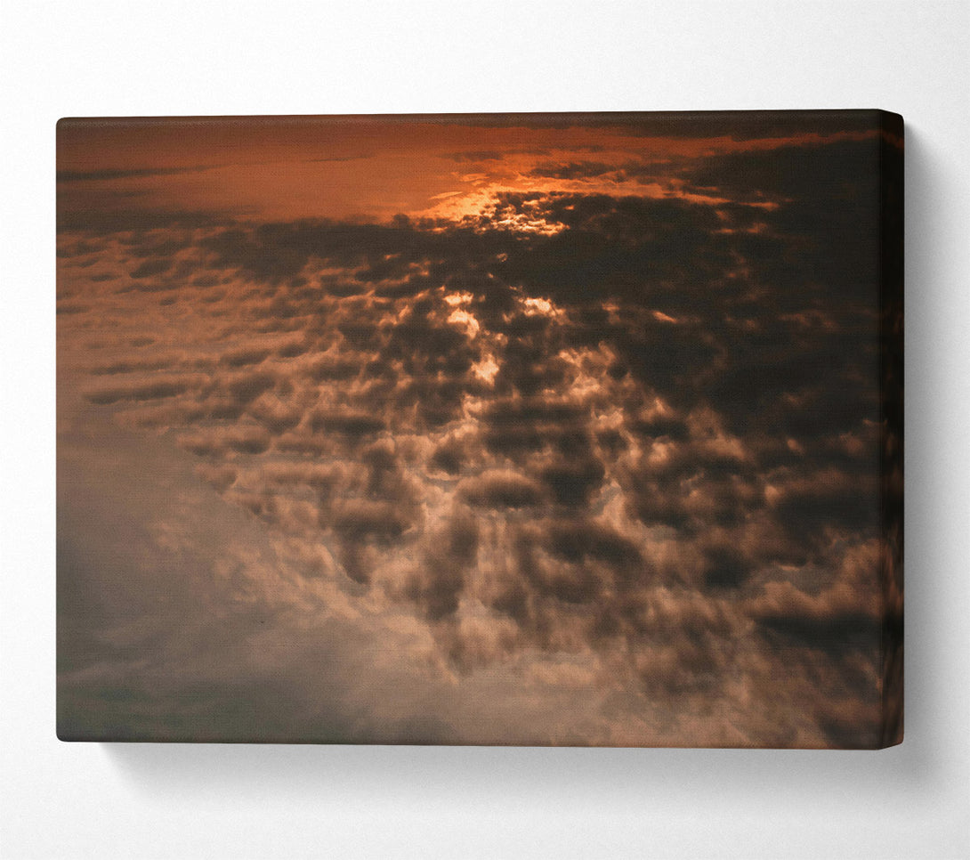  A Canvas Print of Red-Tinged Storm Clouds Canvas Wall Art