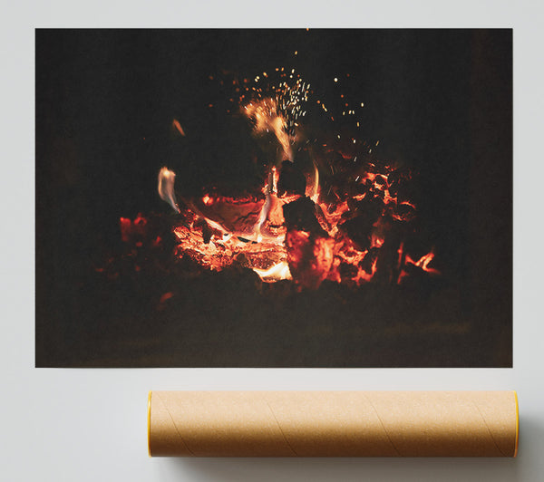 Ember'S Orange Glow Print