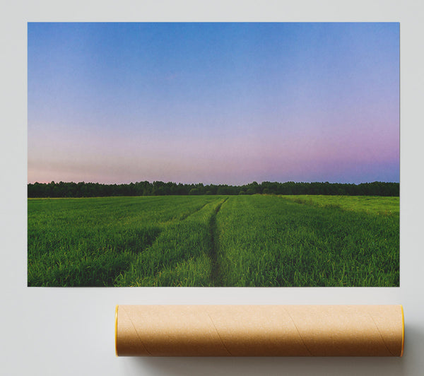Purple Sky Field Path Giclee Print
