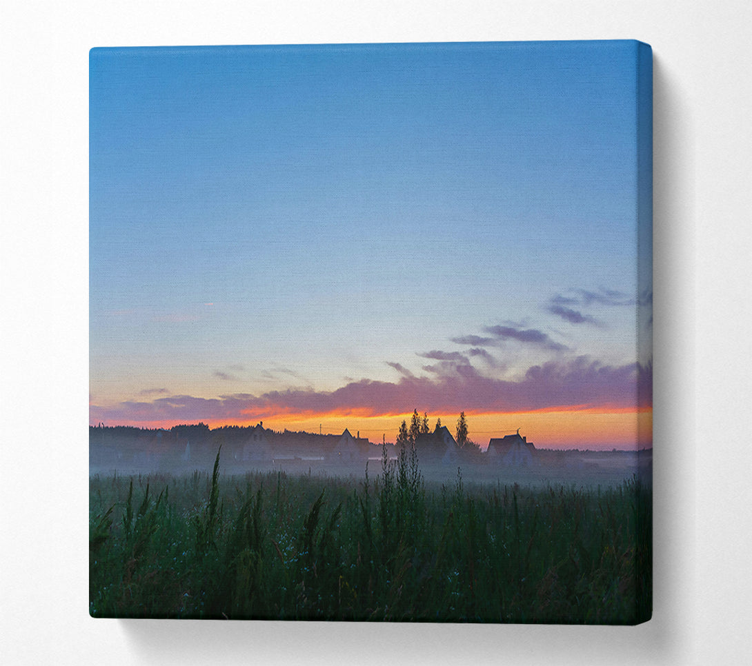  A Canvas Print of Pink Sky Silhouettes Canvas Wall Art