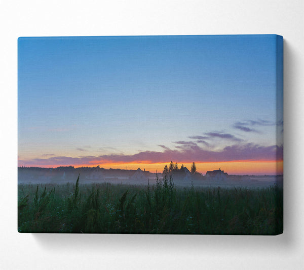  A Canvas Print of Pink Sky Silhouettes Canvas Wall Art
