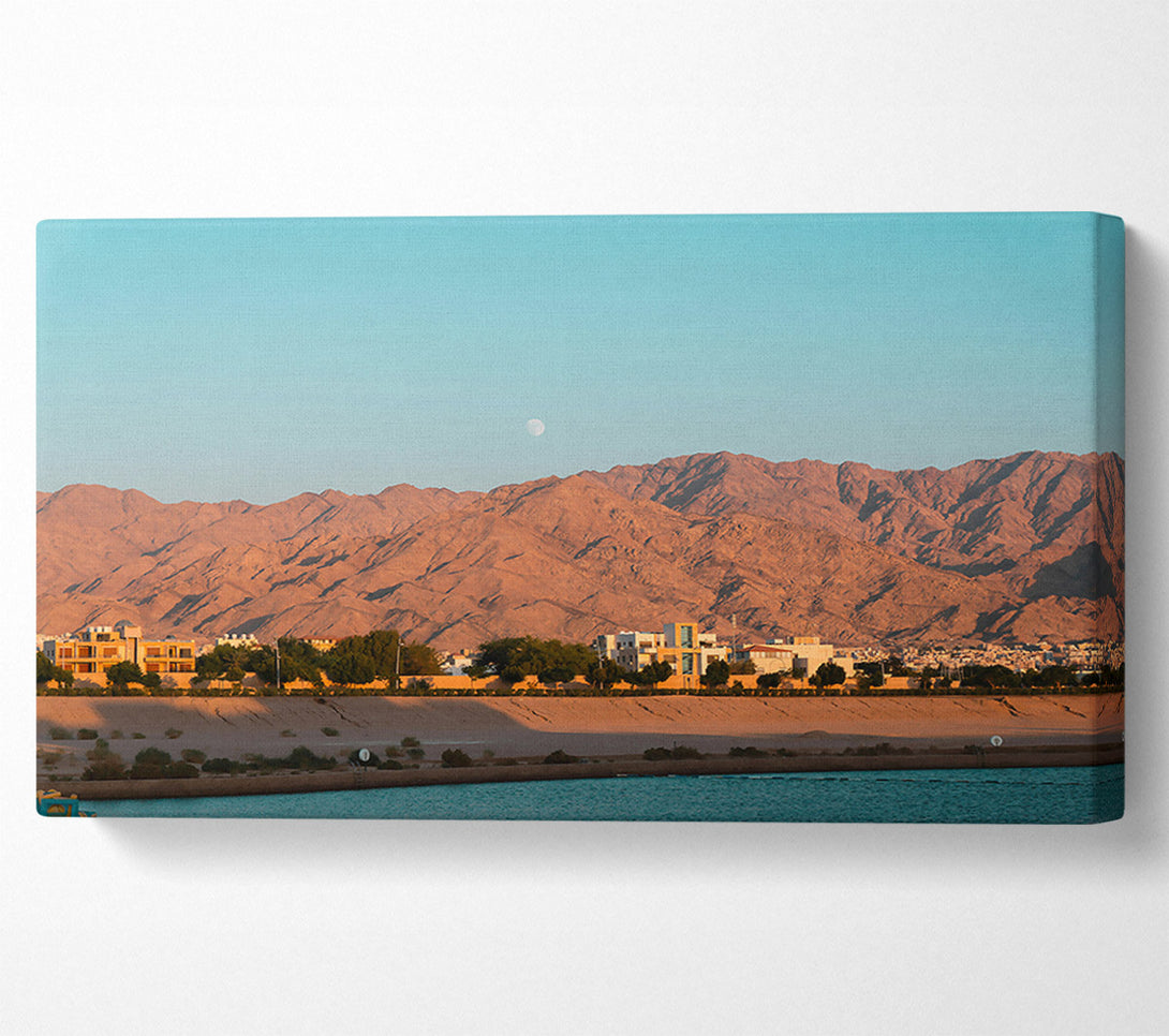  A Canvas Print of Golden Desert Moon Canvas Print
