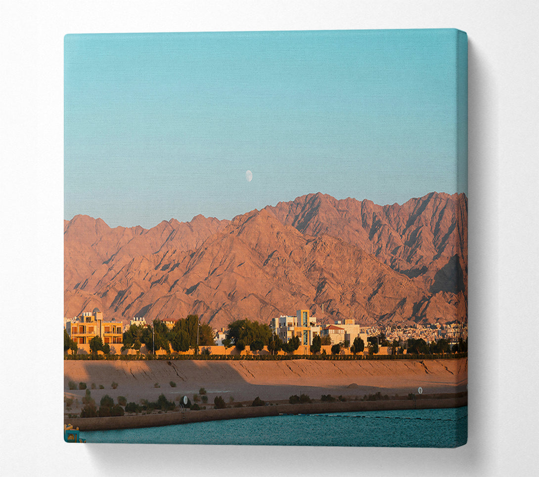  A Canvas Print of Golden Desert Moon Canvas Print
