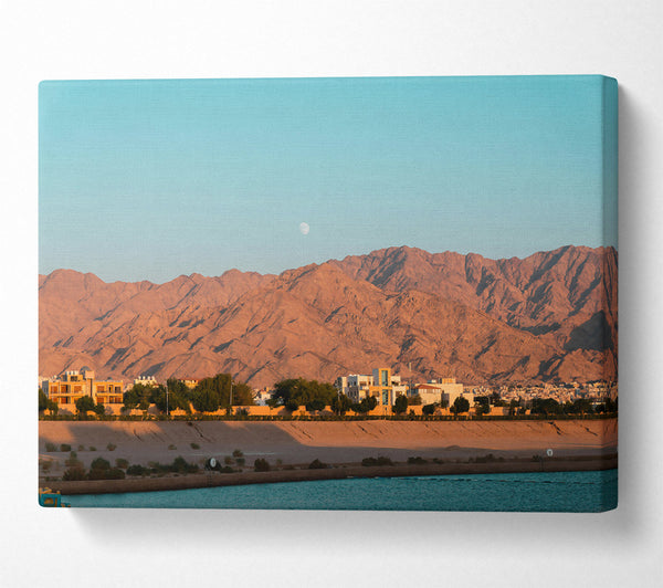  A Canvas Print of Golden Desert Moon Canvas Print