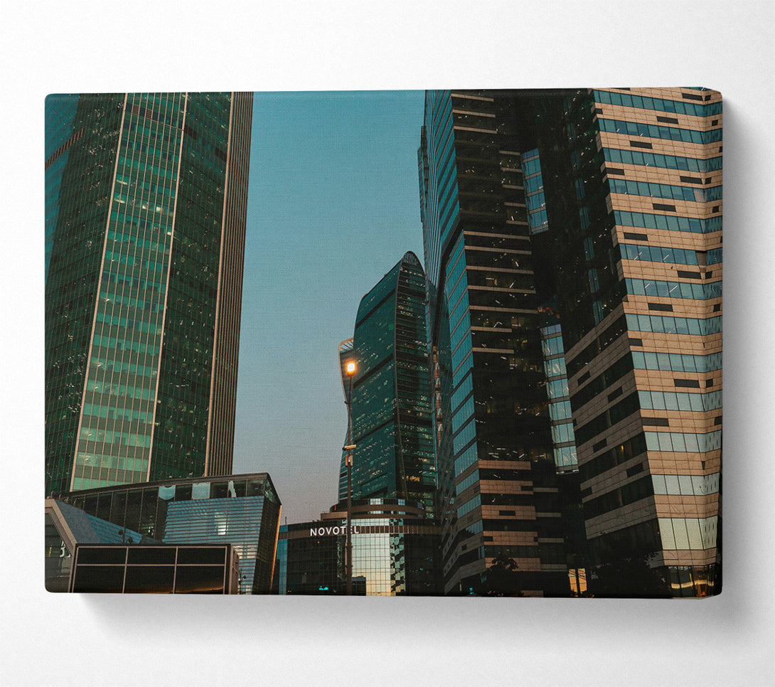  A Canvas Print of Blue City Skyline Canvas Wall Art