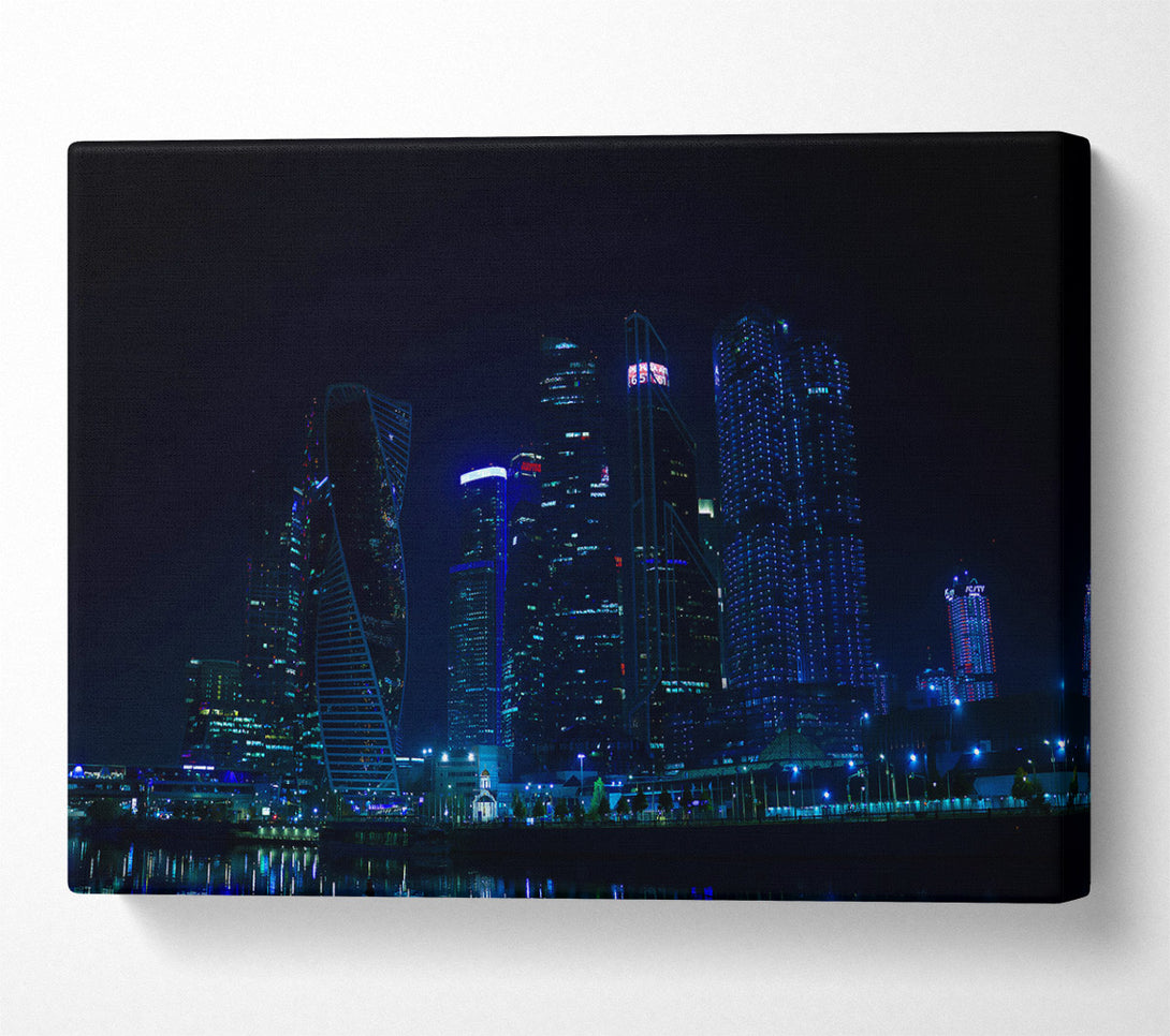  A Canvas Print of Blue City Skyline Canvas Wall Art