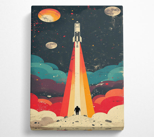  A Canvas Print of Rocket Ship Glying Canvas Print