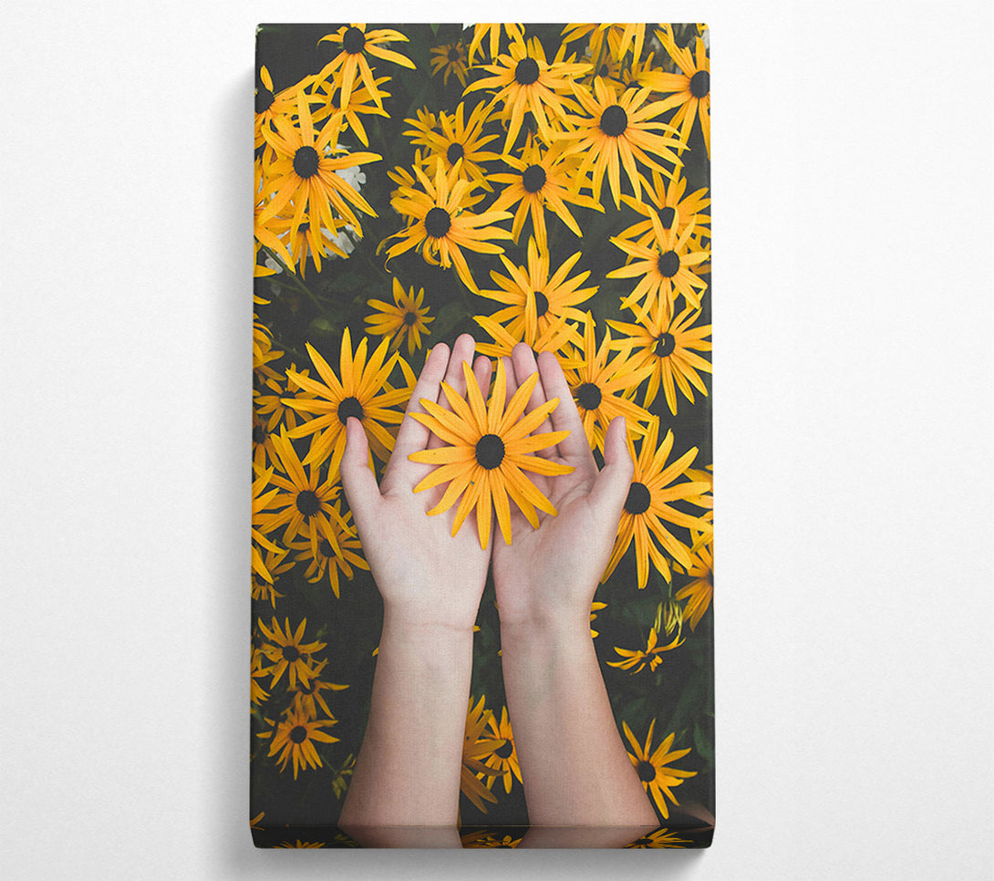  A Canvas Print of Golden Flower Hands Canvas Print