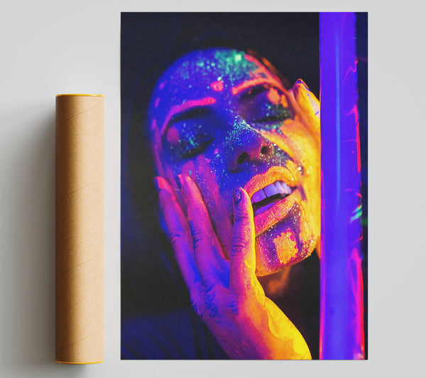 Neon Yellow Embrace Print