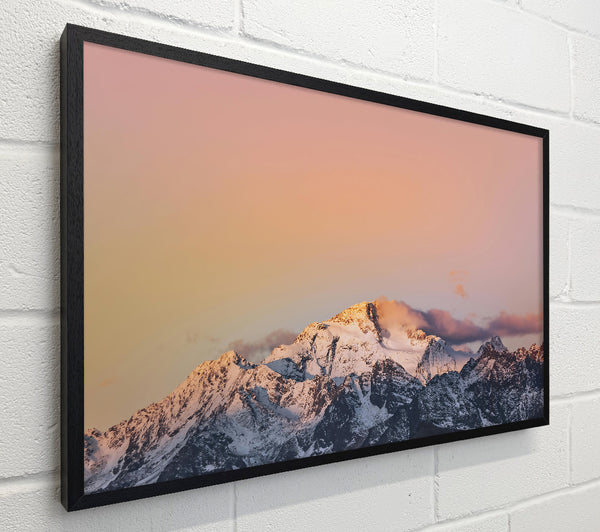 Pink Sky Mountain Peaks