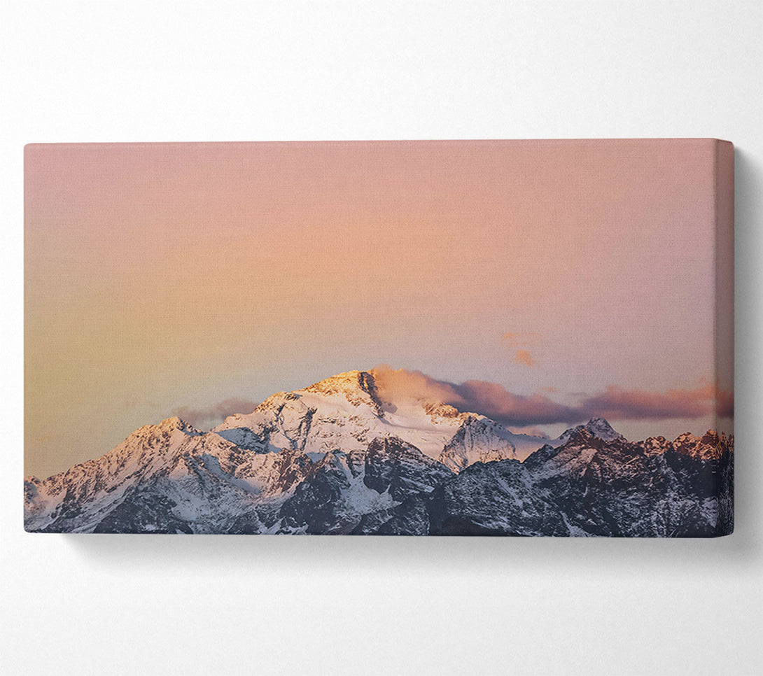  A Canvas Print of Pink Sky Mountain Peaks Canvas Art