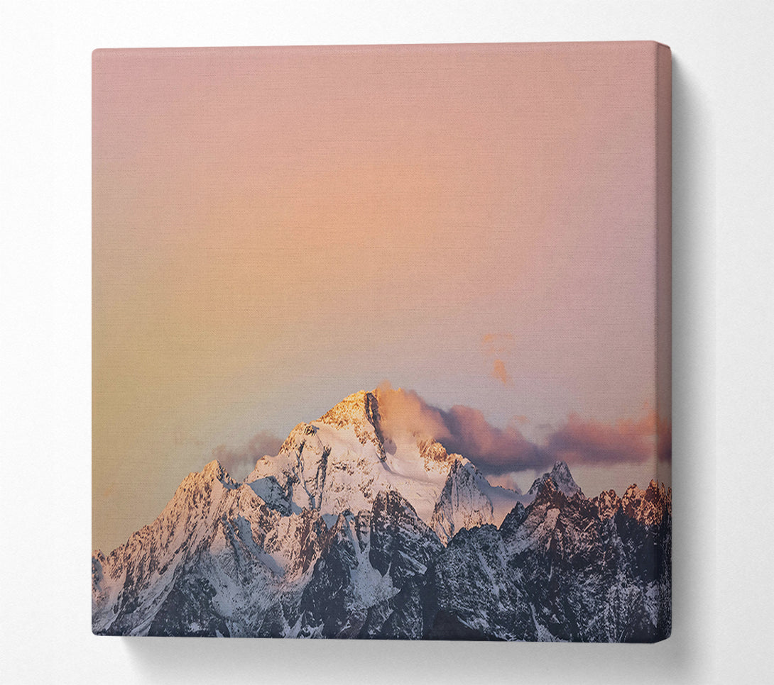  A Canvas Print of Pink Sky Mountain Peaks Canvas Art