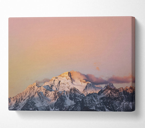 A Canvas Print of Pink Sky Mountain Peaks Canvas Art