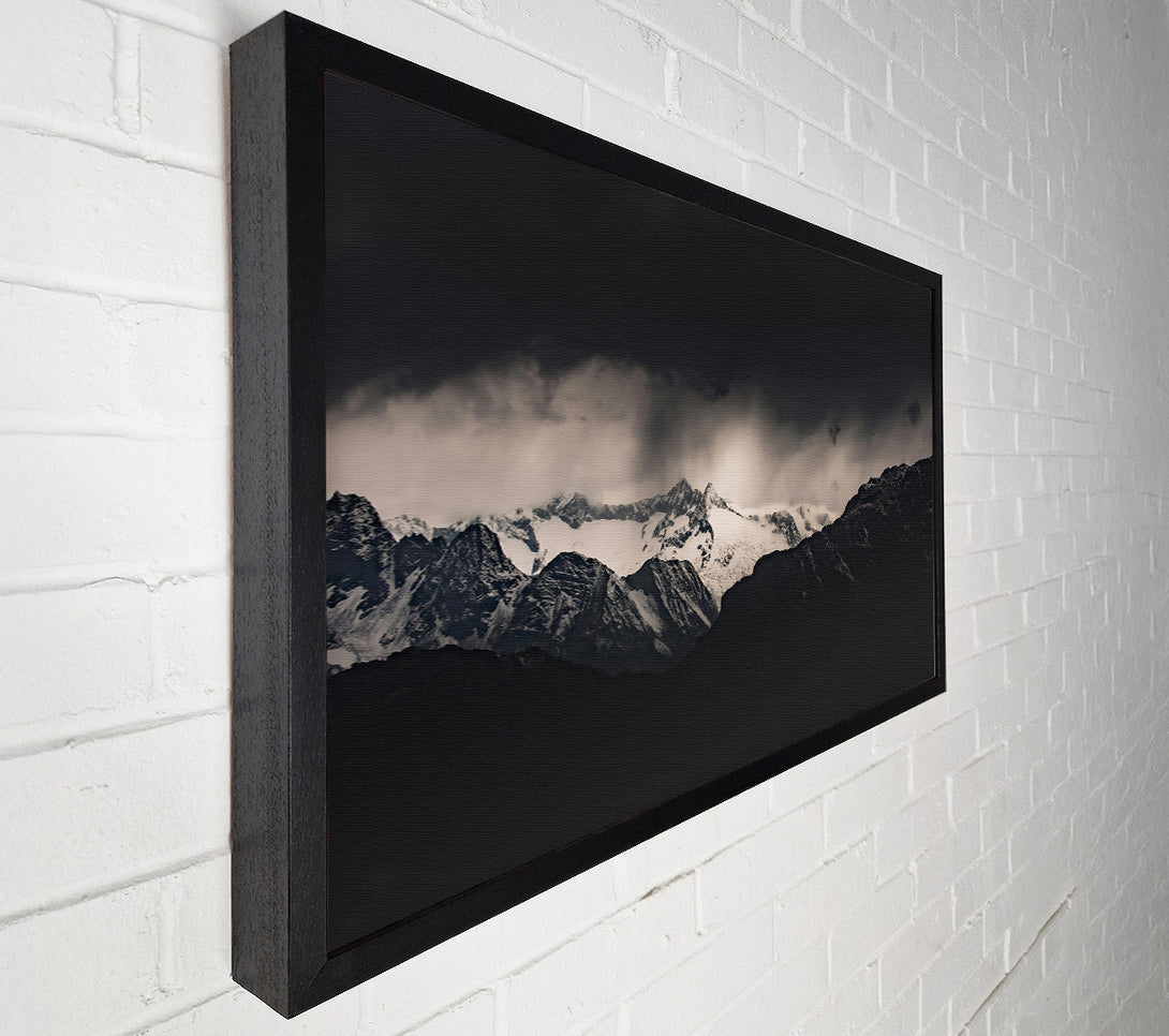  A Canvas Print of Black Peaks In White Canvas Wall Art