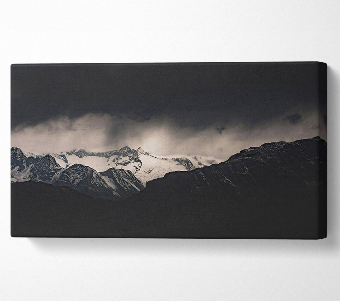  A Canvas Print of Black Peaks In White Canvas Wall Art