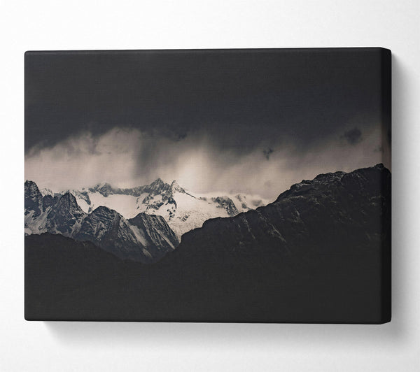  A Canvas Print of Black Peaks In White Canvas Wall Art