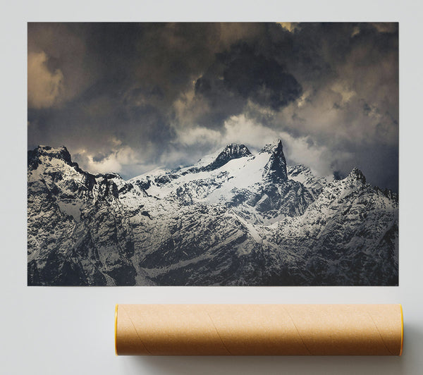 Gray Peaks Under Clouds Giclee Print