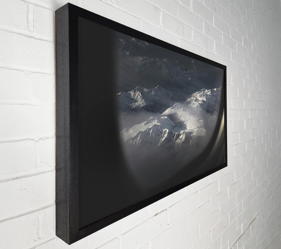  A Canvas Print of White Peaks Through Glass Canvas Print