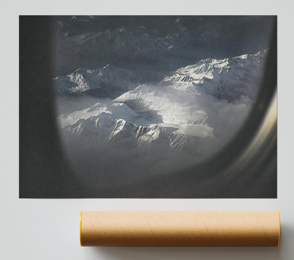 White Peaks Through Glass Giclee Print
