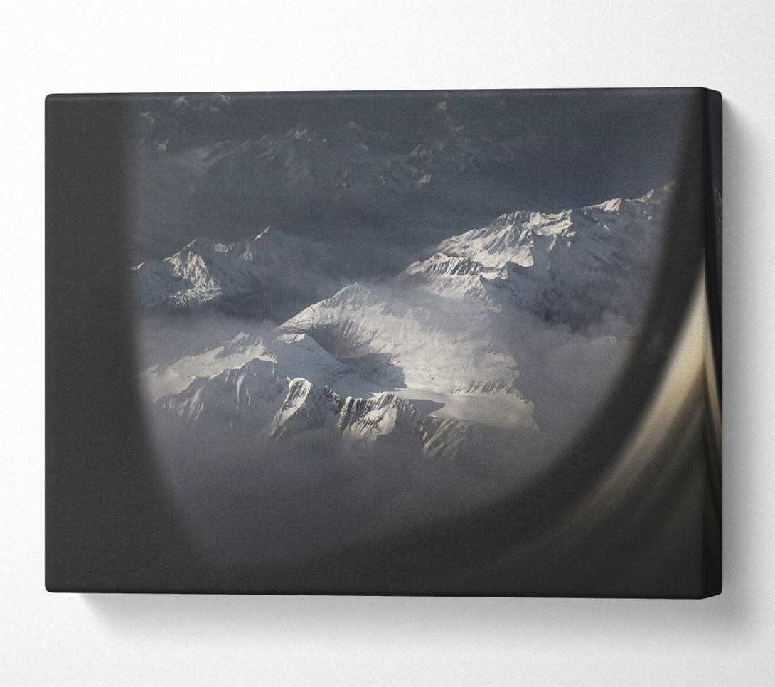  A Canvas Print of White Peaks Through Glass Canvas Print