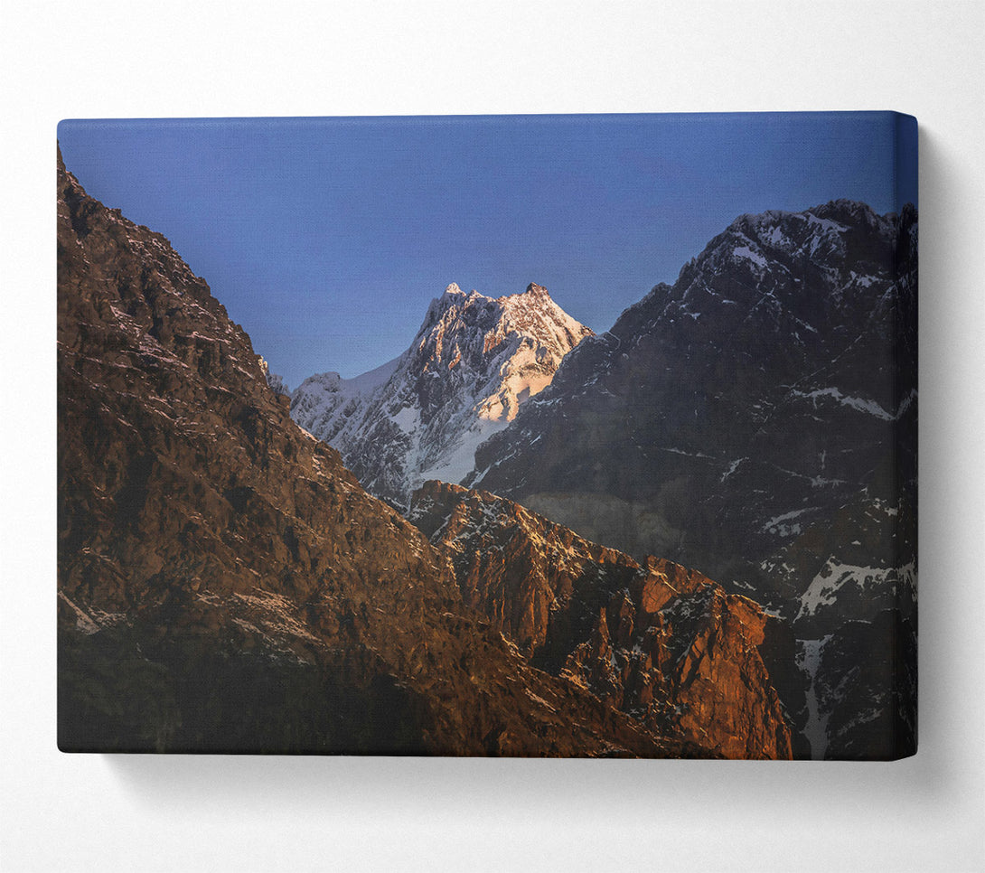  A Canvas Print of Golden Mountain Peaks Canvas Print