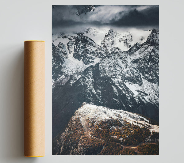 Black & White Peaks Print