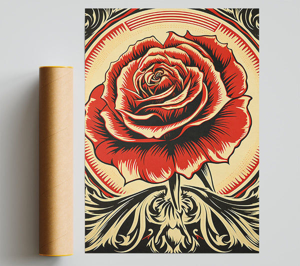 Rose Retro Poster