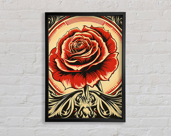 Rose Retro Framed Print