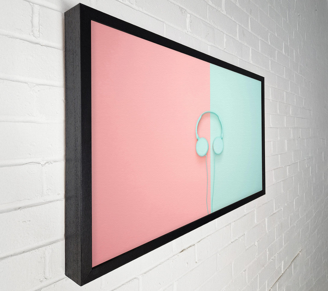  A Canvas Print of Mint Green Headphones Canvas Wall Art